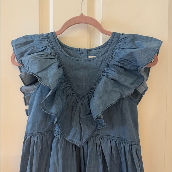 PINK CHICKEN New York Girls Girls Raphaela Dress Chambray Size 12 Blue - Picture 6 of 6